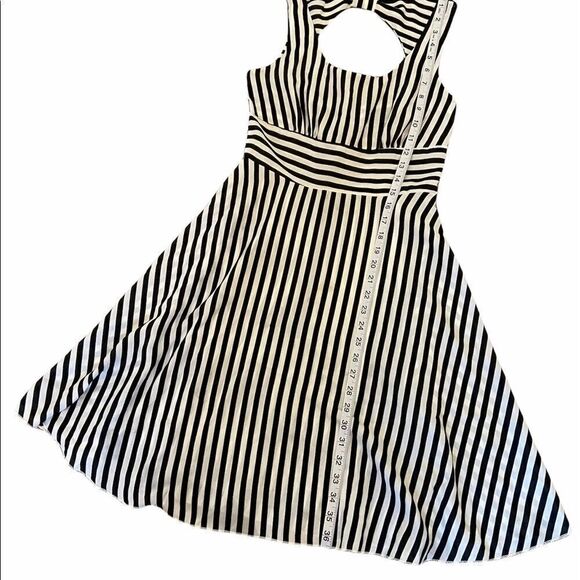 LOVELY GIRL Black&White Striped Cut Out Mini Dress - Picture 8 of 9